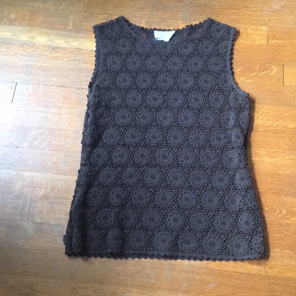 Barney’s Sleeveless Mesh Floral Top